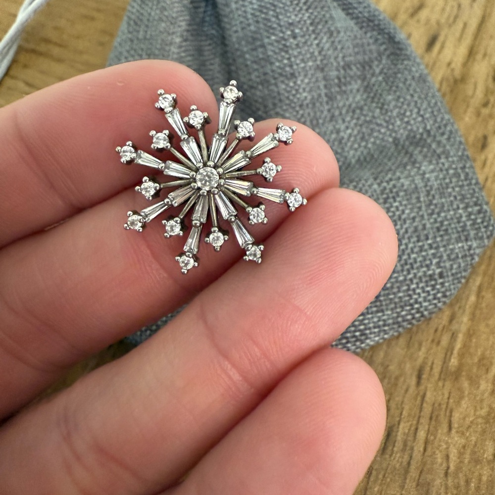 Elegant 925 Silver Snowflake Pendant